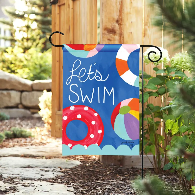 Let’S Swim Poolside Garden Flag 1