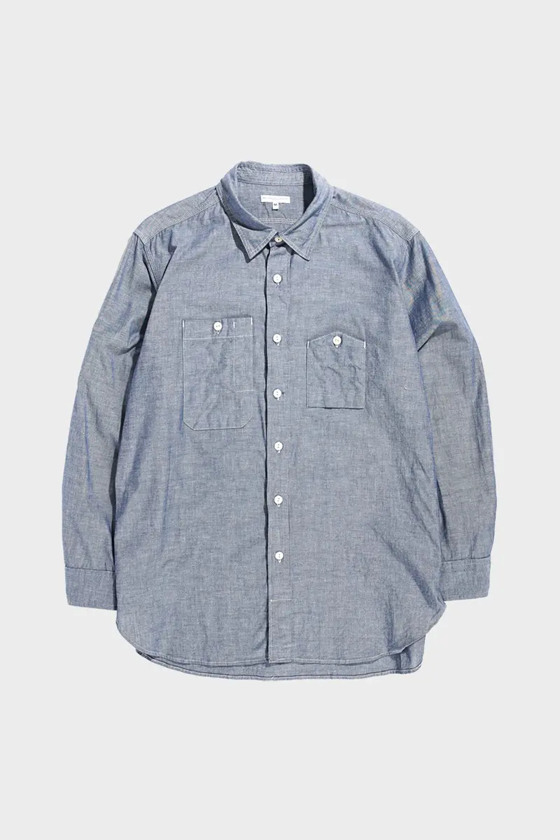 Light Blue Cotton Chambray Work Shirt 1