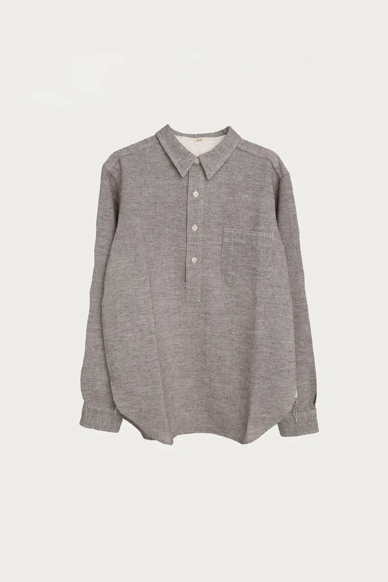 Light Brown Pocket-Only Work Shirt – Vintage-Inspired Utility 1