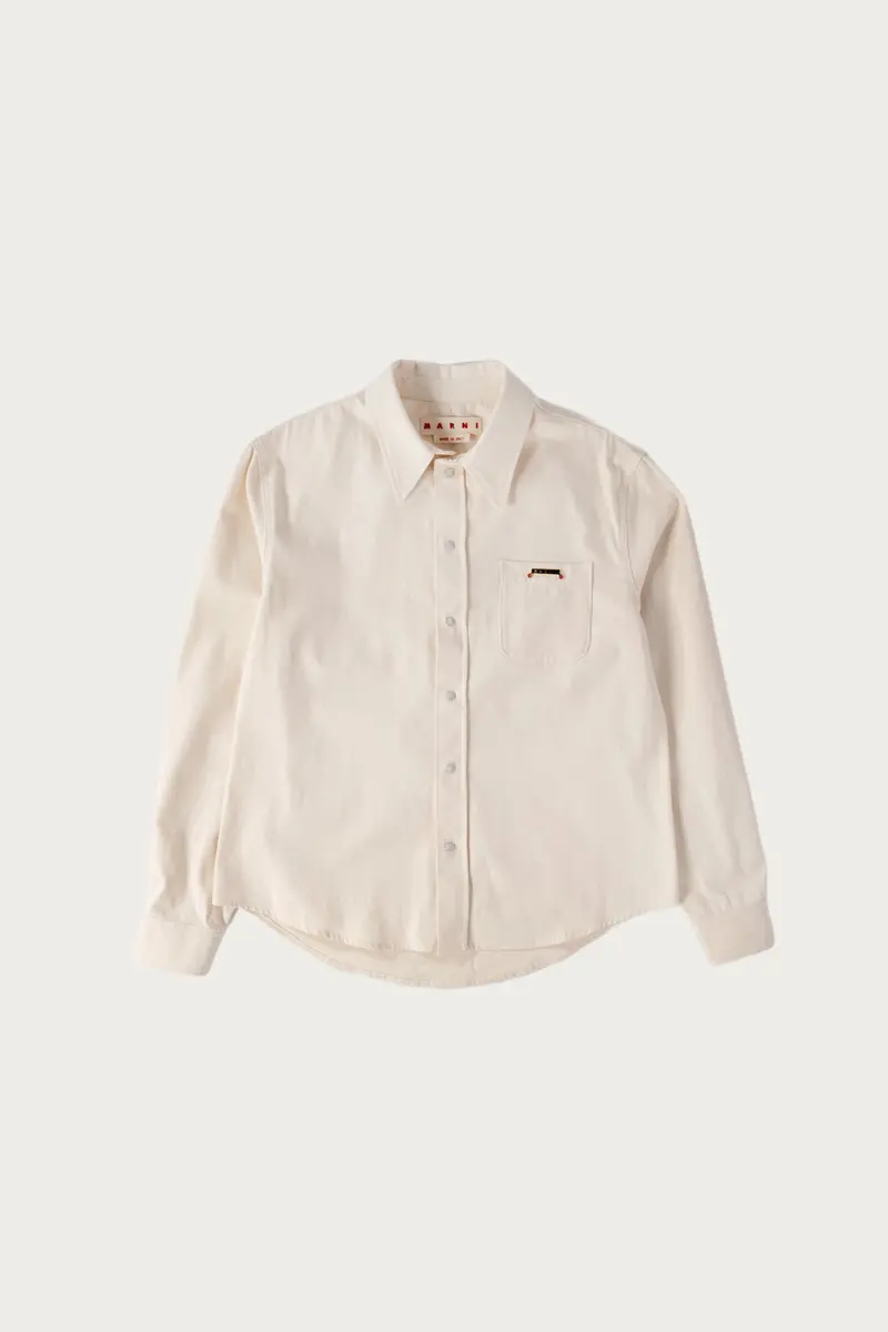 Light Denim Western Shirt In Warm Bone 1