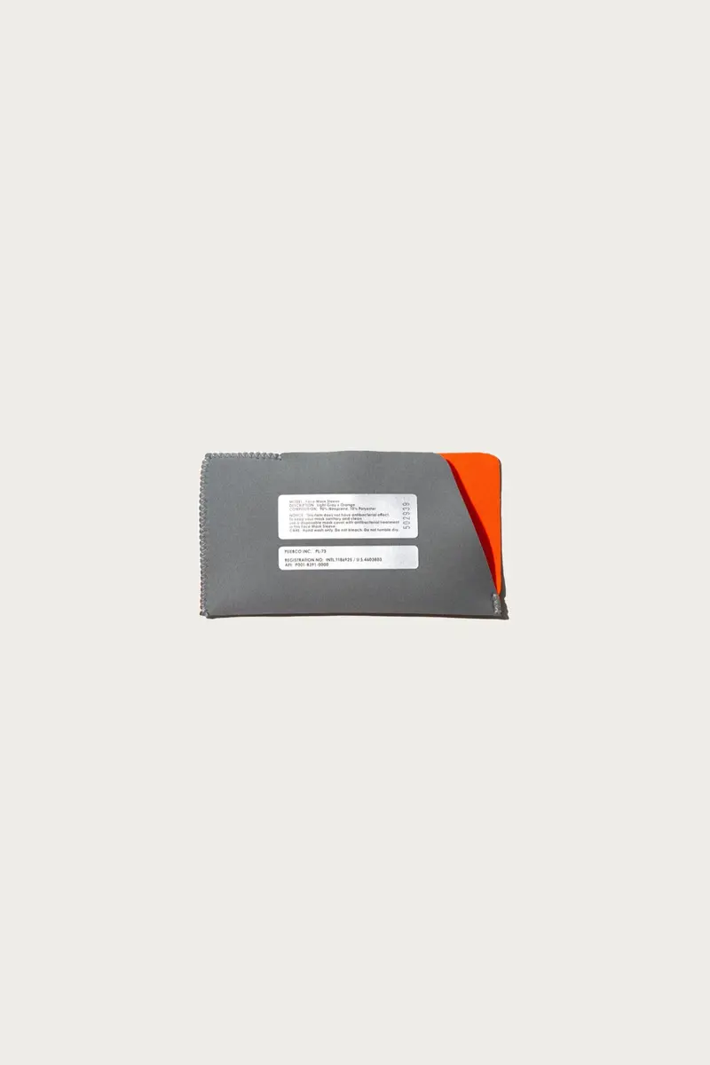 Light Gray And Orange Face Mask Storage Sleeve 1
