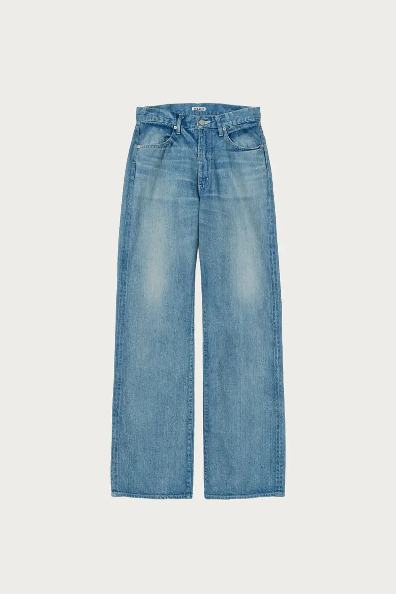Light Indigo Faded Selvedge Wide-Leg Denim Pants – Raw Vintage-Inspired Trousers 1