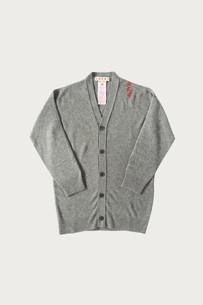 Light Shetland Cardigan In Neutral Gray 1