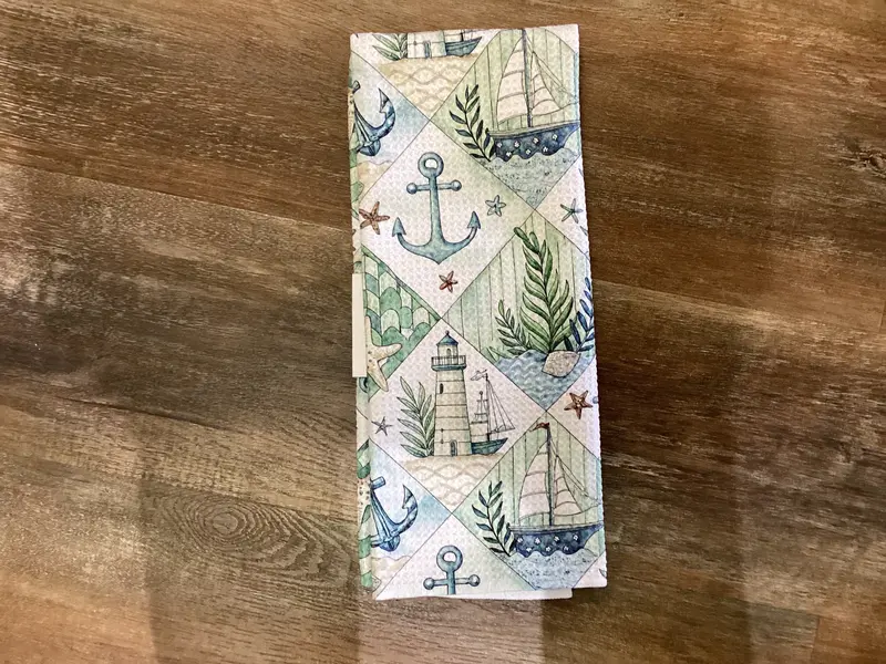 Lighthouse And Sailing Boats Eco Dishtowel 1