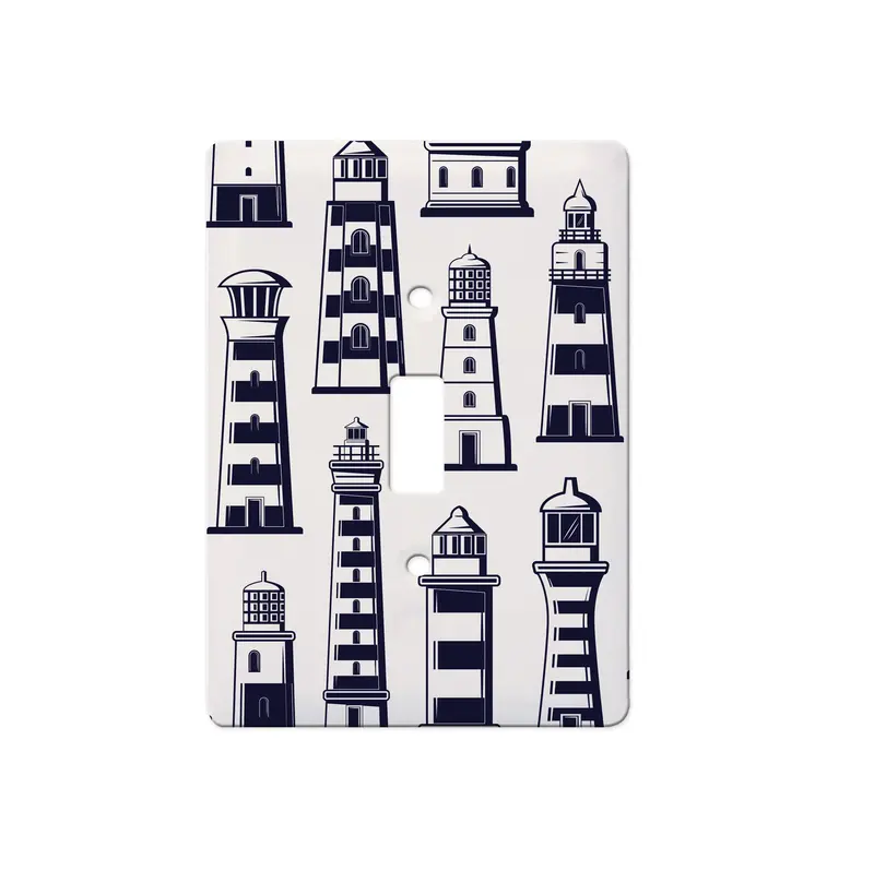 Lighthouse-Themed Single Ceramic Switch Plate 1