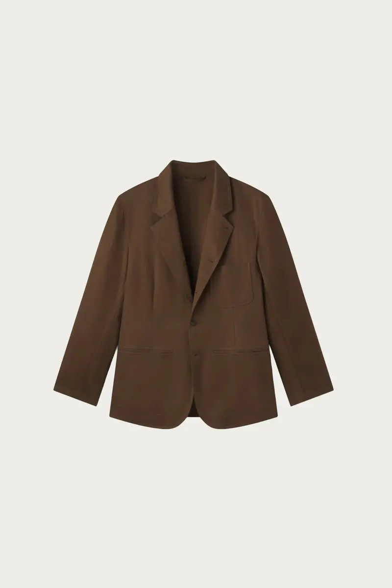 Lightweight Cotton-Linen Suit Jacket In Earthy Brown 1