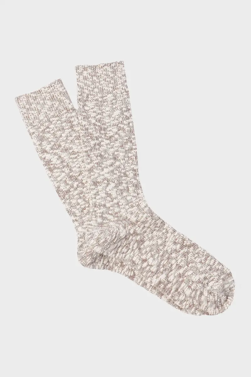 Lightweight Slub-Knit Crew Sweater In Brown 1