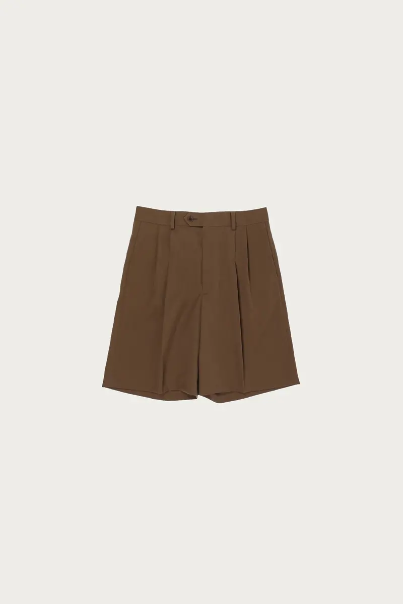 Lightweight Wool Max Gabardine Shorts In Deep Brown 1