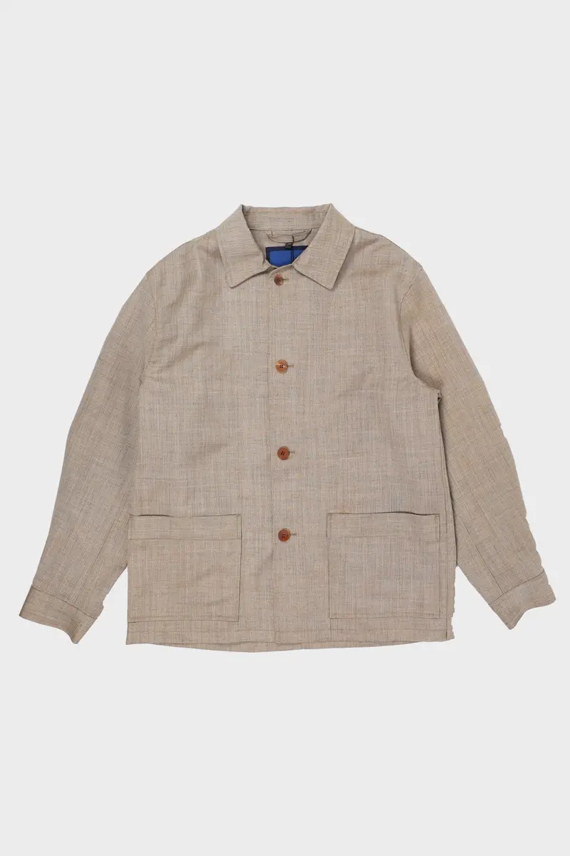 Lightweight Wool Utility Chore Coat – Natural Beige 1