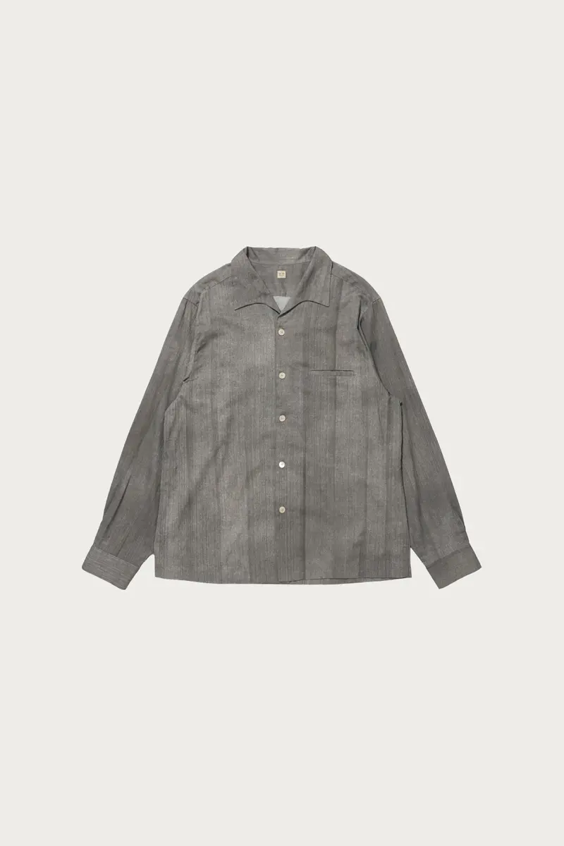 Lot. 108 1950S Italian Collar Shirt – Hand-Drawn Sumi Print 1