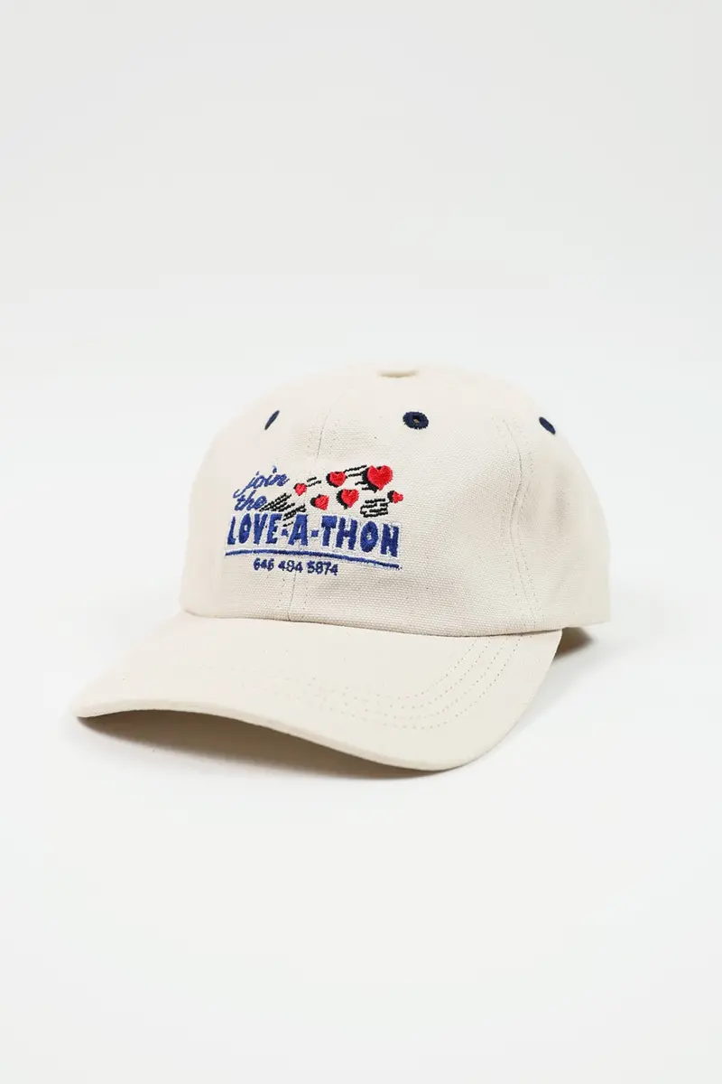 Love-A-Thon Unstructured Cap – Natural Undyed Cotton 1