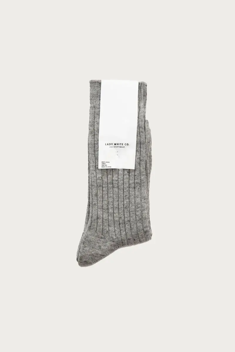 Lwc Rib-Knit Socks – Heather Grey 1