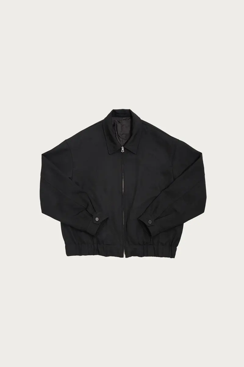 Machine Jacket In Black Wool Gabardine 1