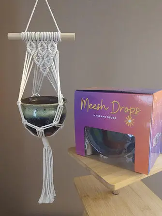Macramé Hanging Planter And Ceramic Pot Set 1