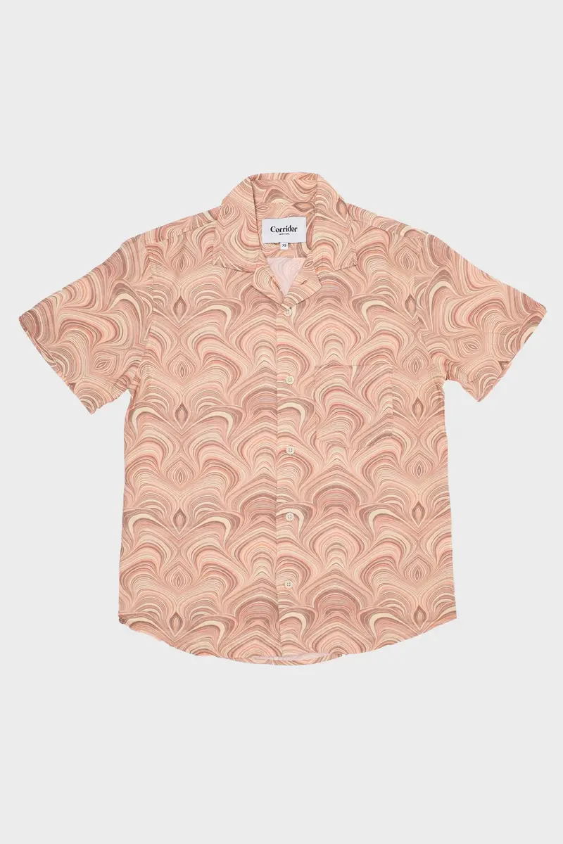 Marbleized Short-Sleeve Top In Natural 1