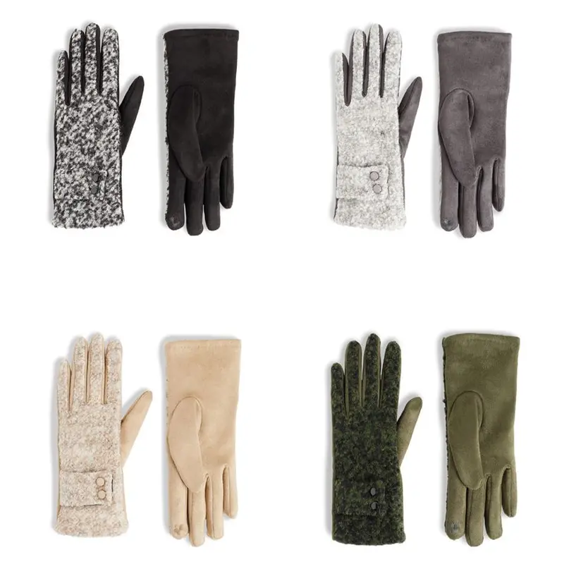 Marled Loop Belted Cuff Touchscreen Gloves – Textured & Modern 1