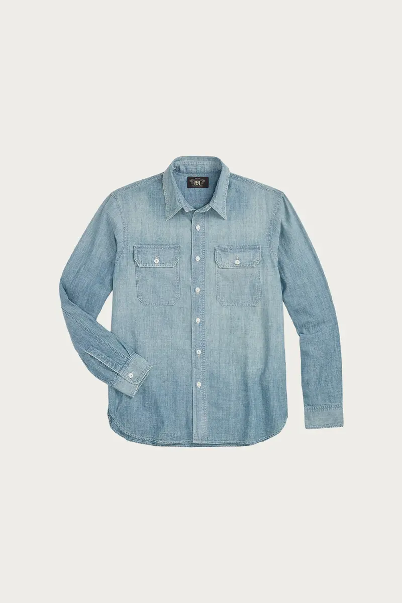 Medium-Wash Indigo Chambray Workshirt 1
