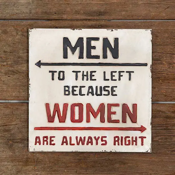 Men To The Left Directional Sign 1