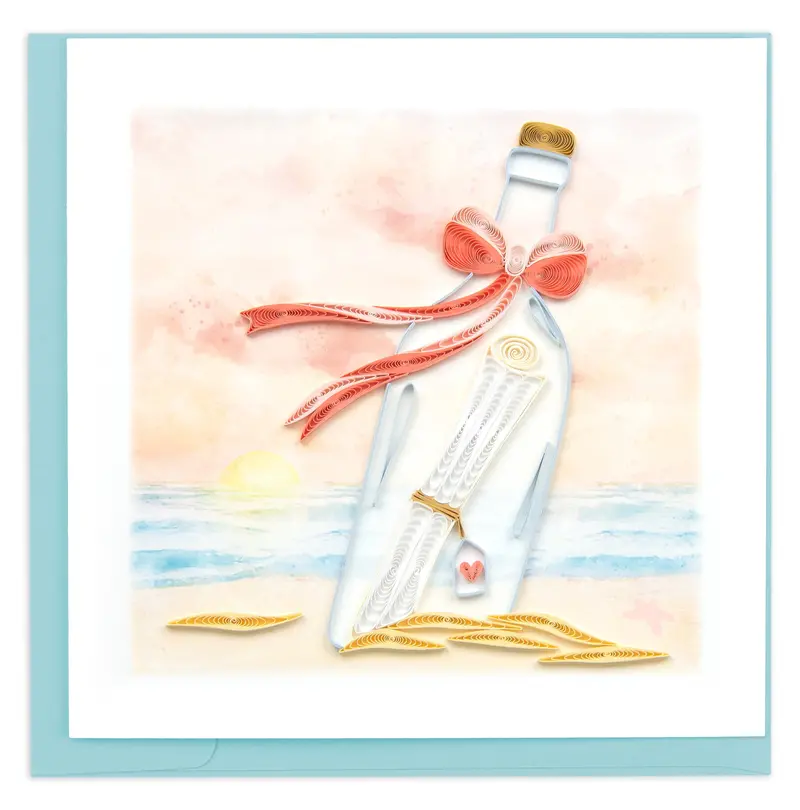 Message In A Bottle Quilled Greeting Card 1