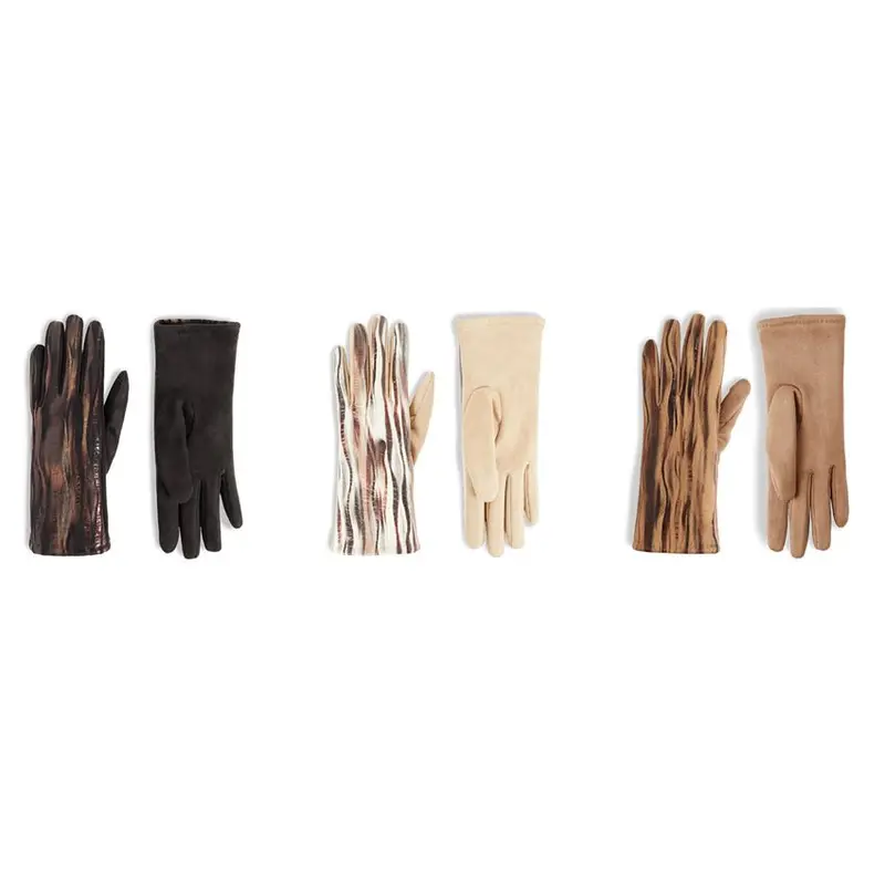Metallic Wavy Stripe Touchscreen-Compatible Gloves 1