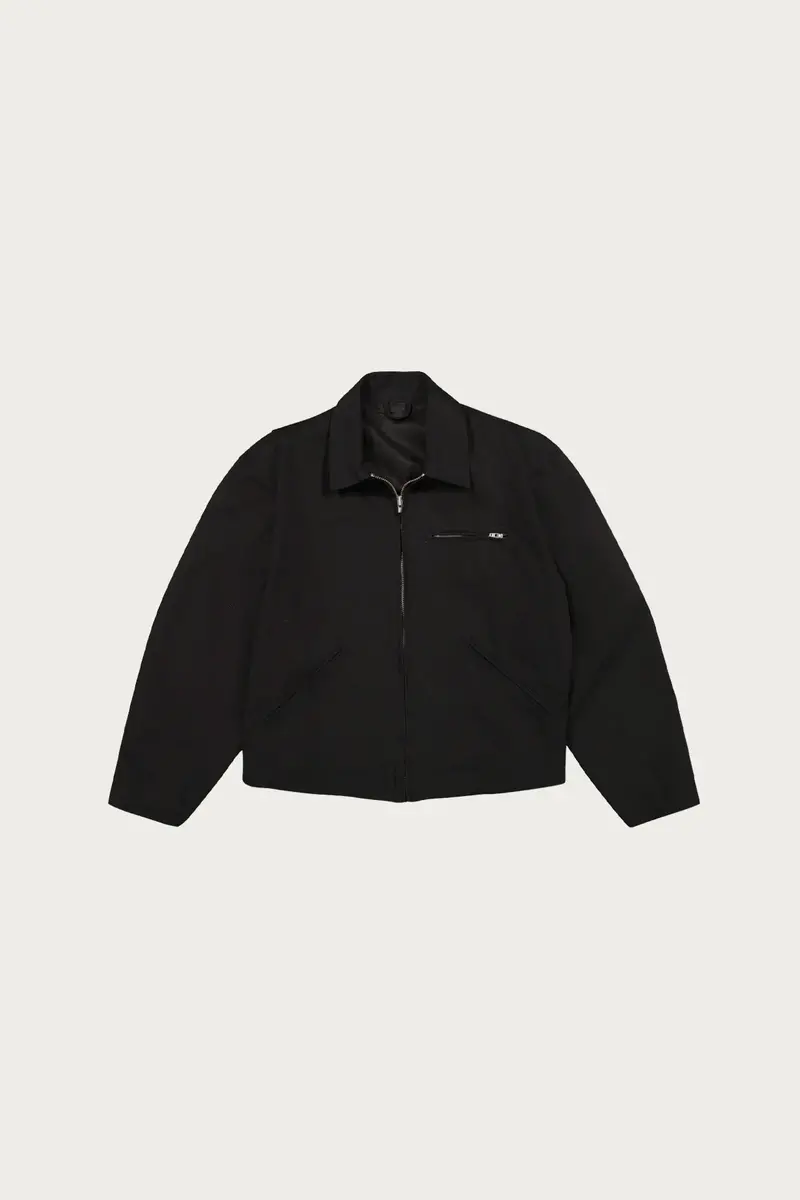 Military-Style Utility Service Jacket In Black Canvas 1