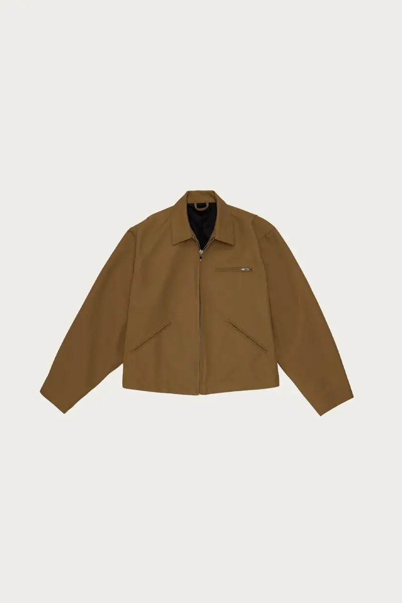 Military-Style Utility Service Jacket In Khaki Canvas 1