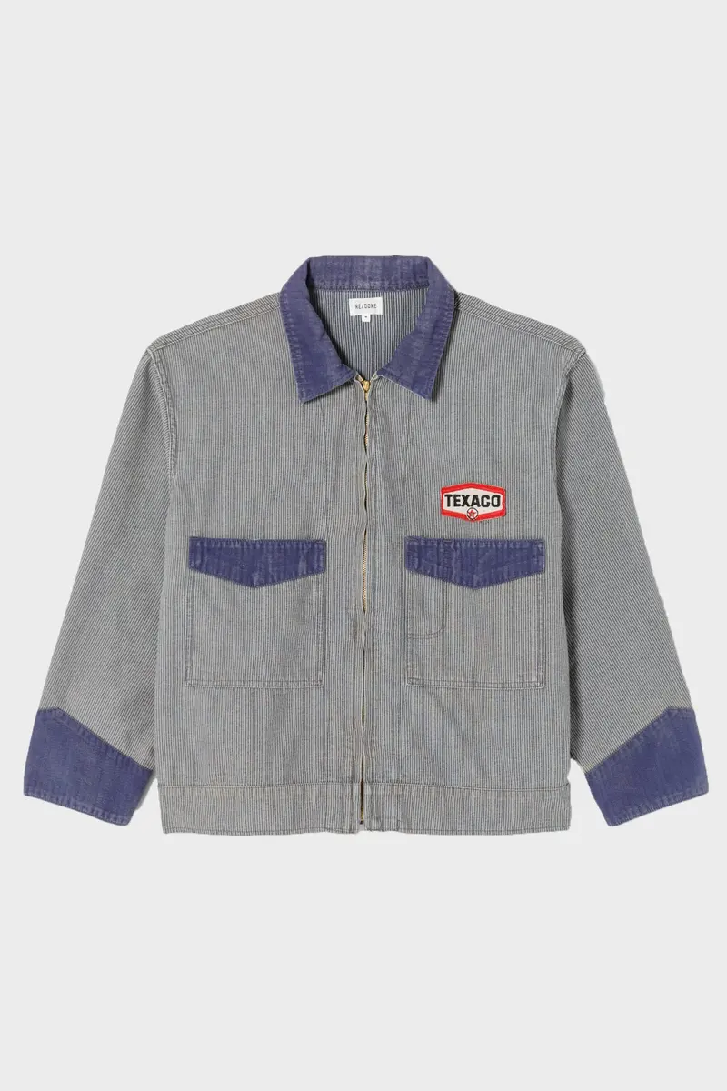 Milk Man Jacket With Cement Pin Stripe And Navy Accents 1