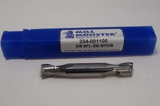 Mill Monster Solid Carbide Double-Ended Straight End Mill — 3/8" Diameter, 2-Flute, Usa Made 1