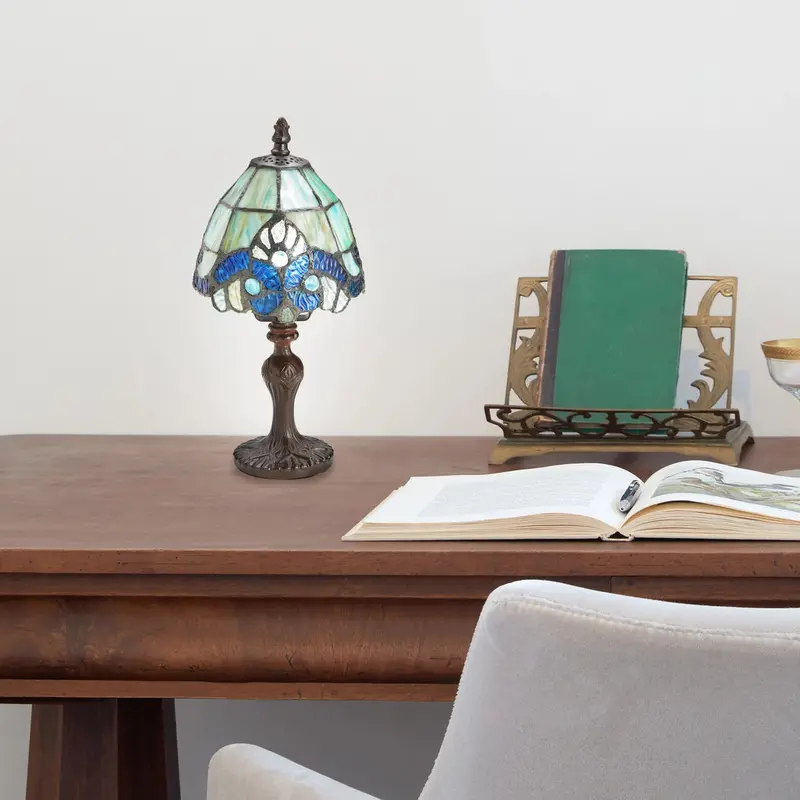 Mini Stained Glass Accent Lamps – Four Rich Color Variants 1