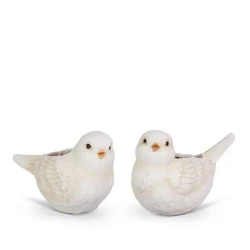 Minimalist Ivory Ceramic Bird Planters 1