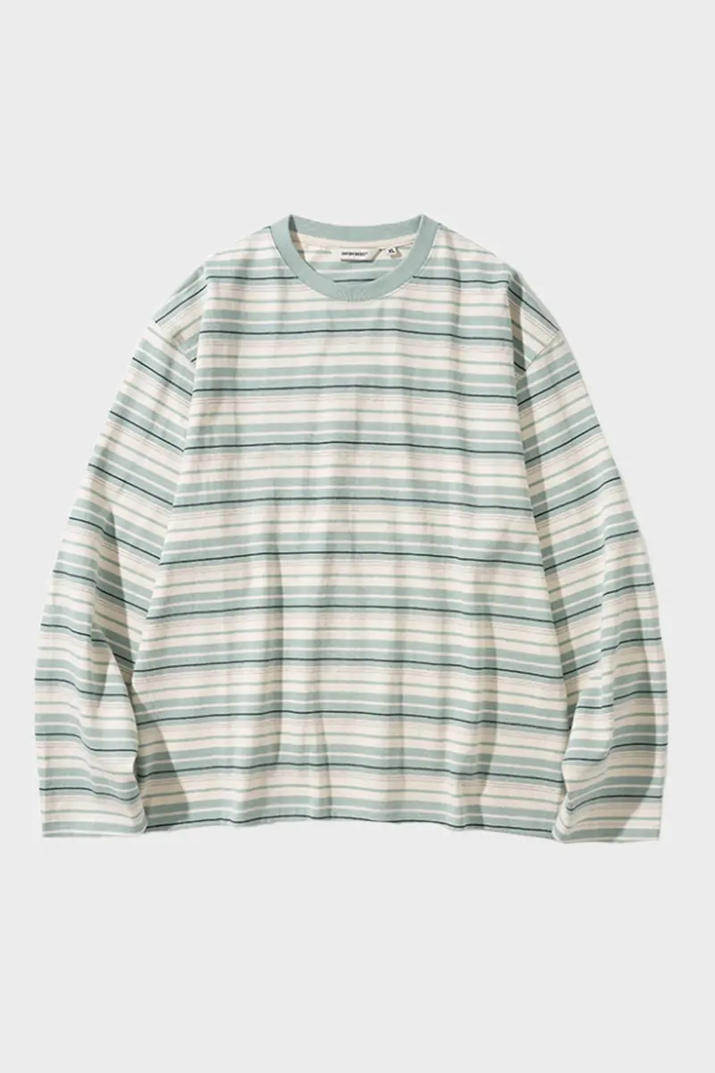 Mint Vintage-Style Long-Sleeve Stripe Tee 1