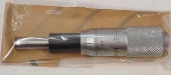 Mitutoyo Carbide-Tipped Micrometer Head – 0–0.5" Range, 0.001" Graduation (149-148) 1