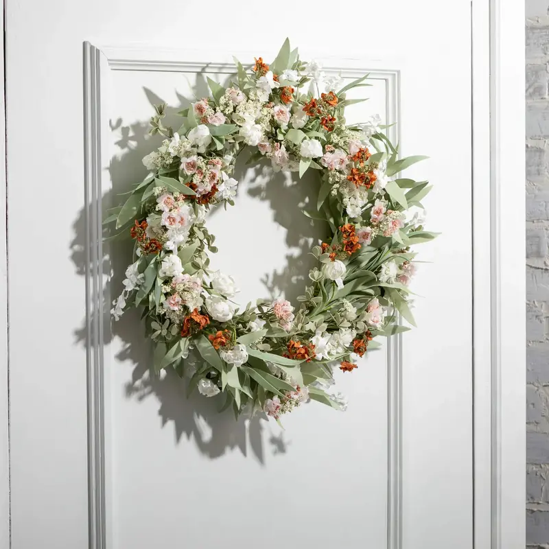 Mixed Wildflower Wreath – 22-Inch Rustic Spring Décor 1