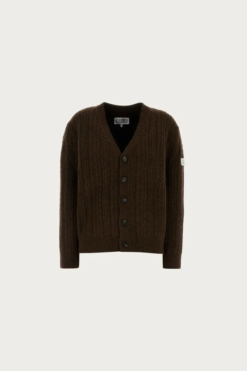 Mocha Cable Knit Cardigan 1