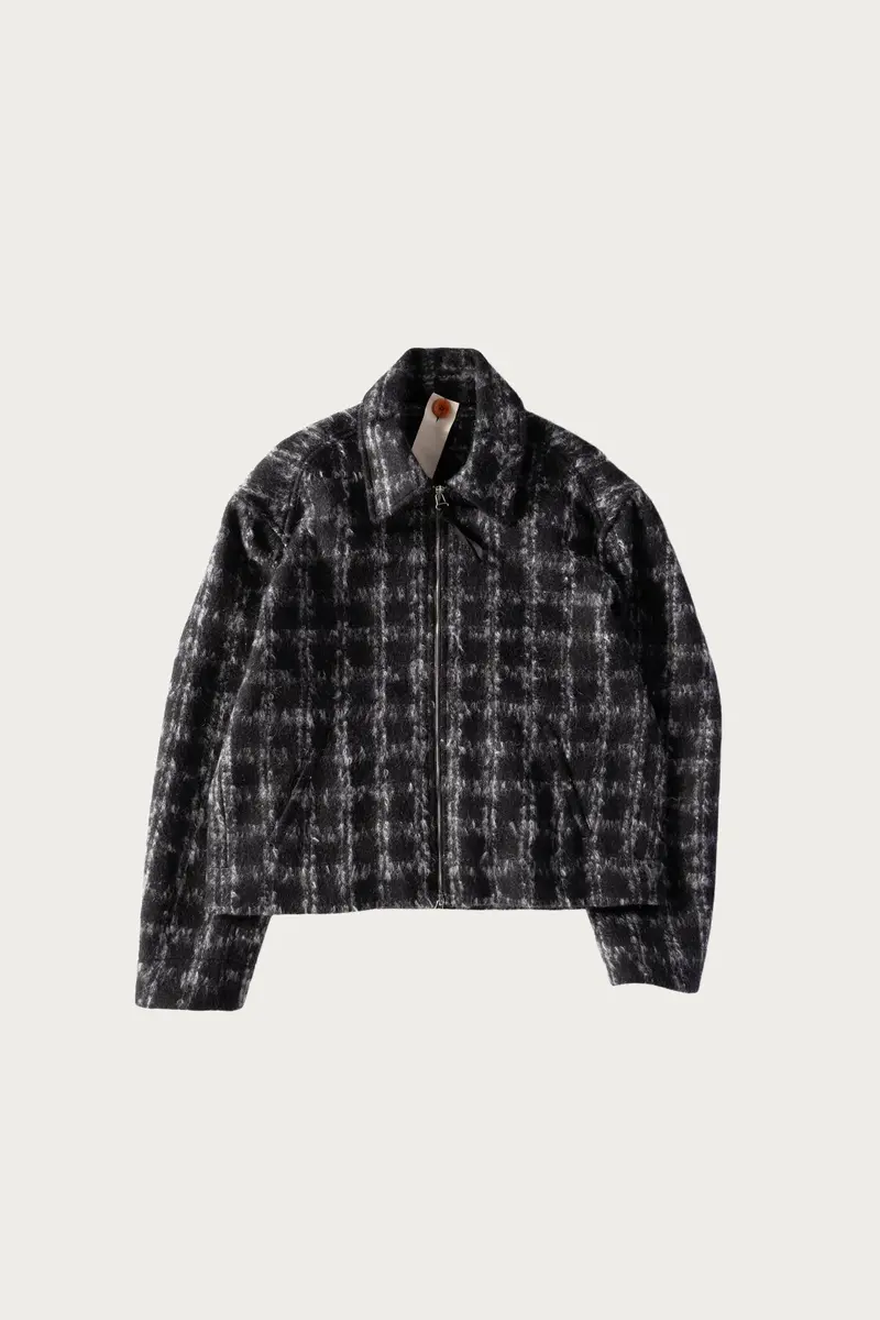 Mohair Check Cropped Slow Jacket 1