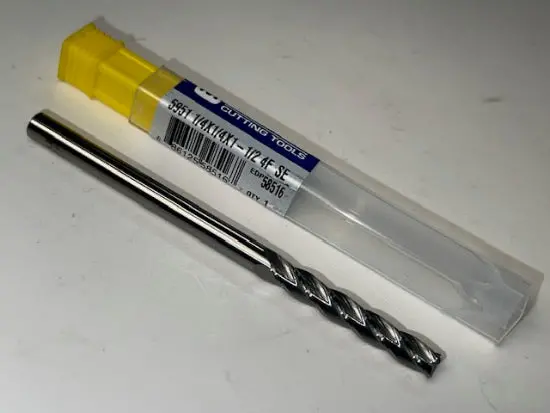 Morse Extended-Length Carbide End Mill – 1/4", 4-Flute, 4" Overall, 1-1/2" Cut Length 1