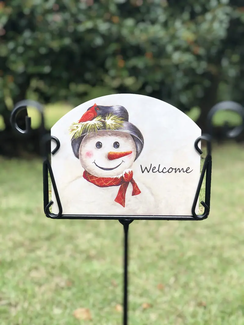 Mr. Snowman Classic Winter Welcome Sign 1