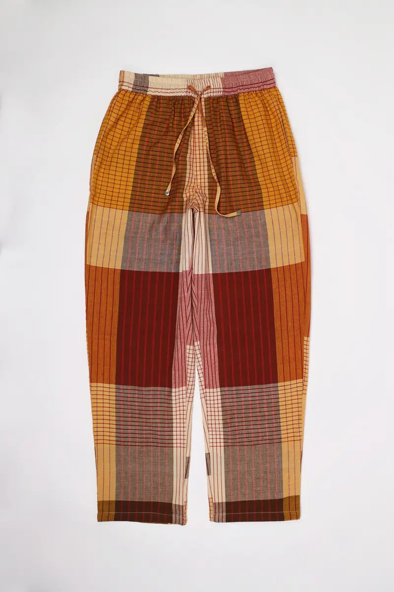 Multicolor Handloom Stripe Check Pants 1