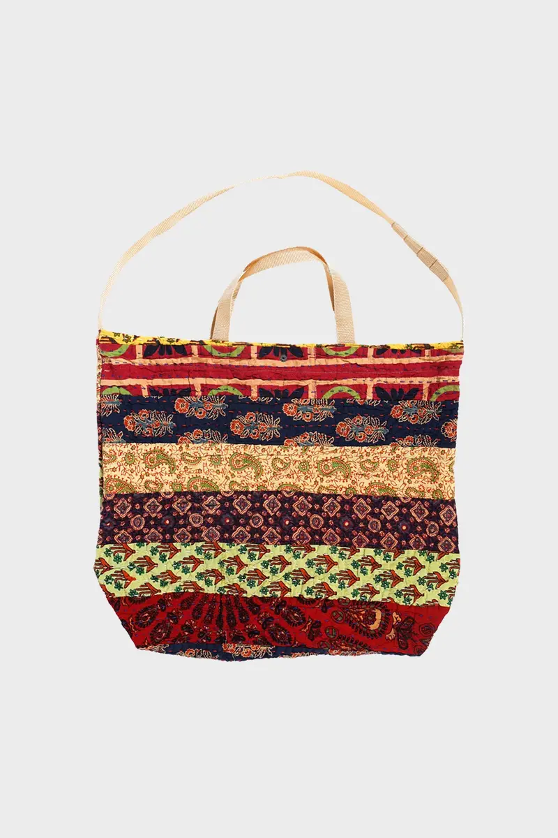 Multicolor Stripe-Handstitched Carry-All Tote 1