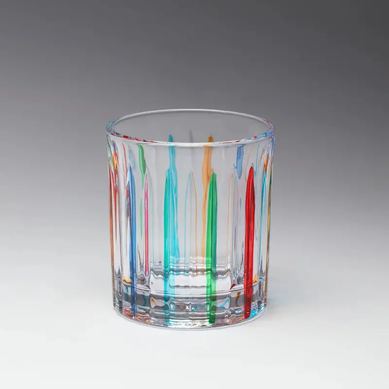 Multicolor Vertical Stripe 360° Rotating Cocktail Glass 1