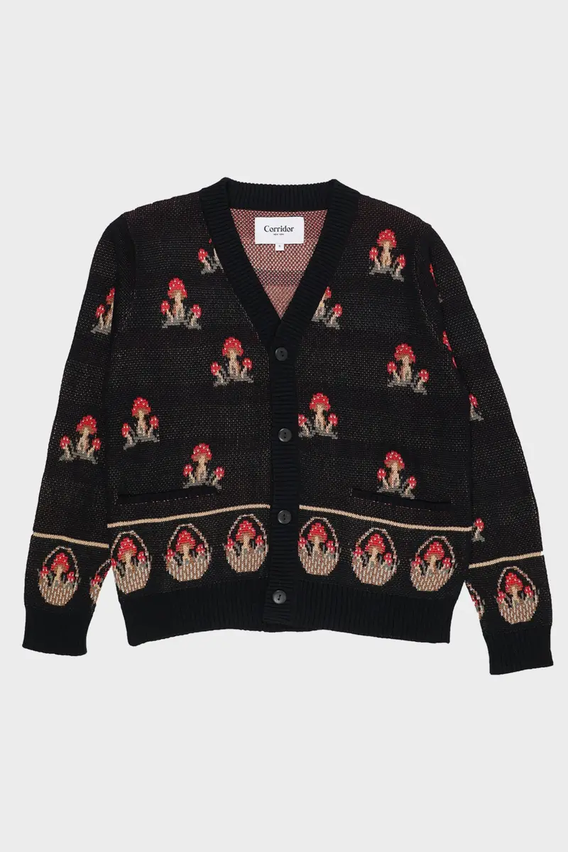 Mushroom K12 Lightweight Black Cardigan 1