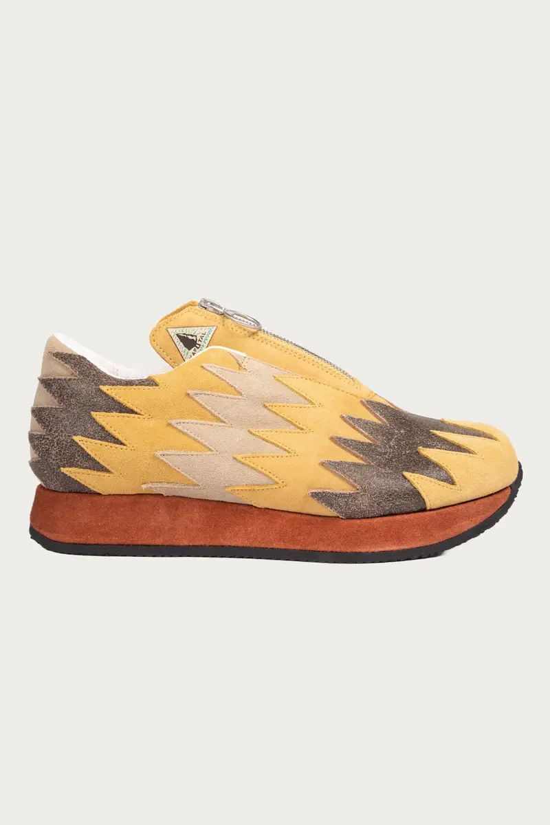 Mustard Leather Navajo Spallow Sneakers 1