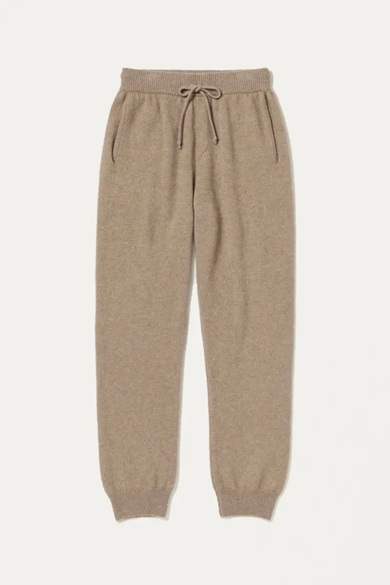 Natural Brown Baby Cashmere Knit Pants 1