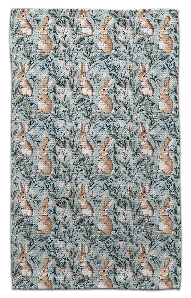 Natural Brown Rabbit Motif Dish Towel 1