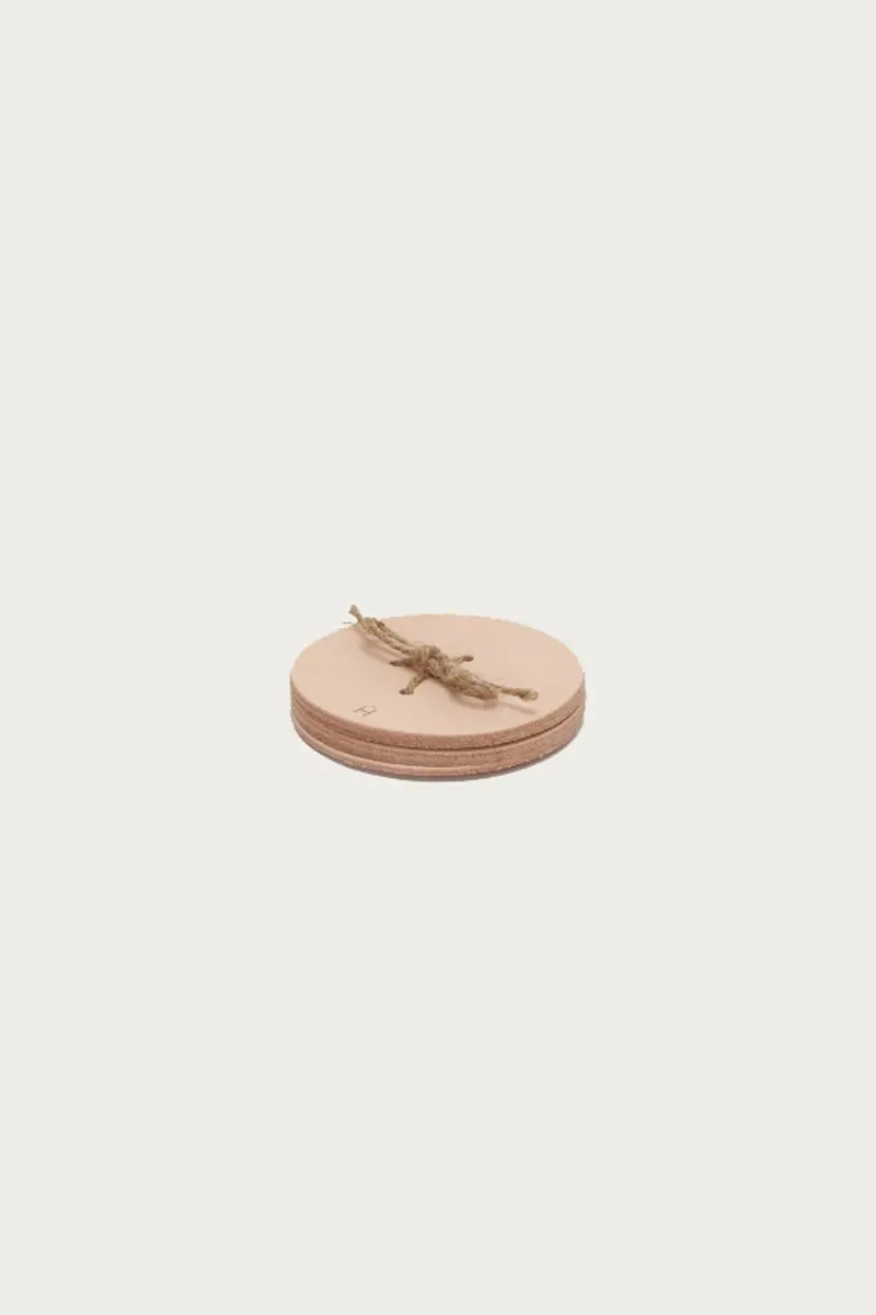 Natural Wood Coaster Set 1