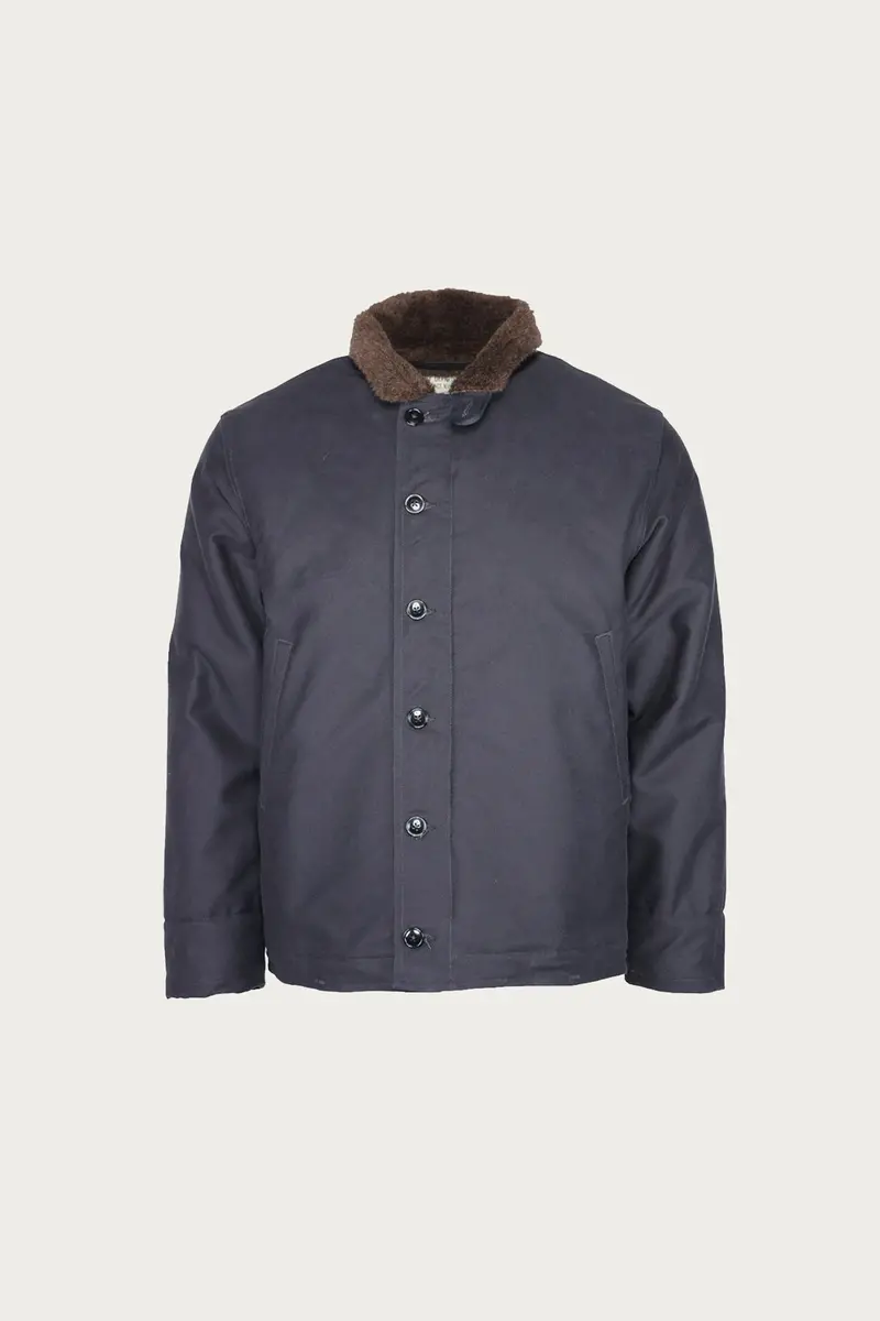 Navy Blue N-1 Deck Jacket With Wool Lining 1