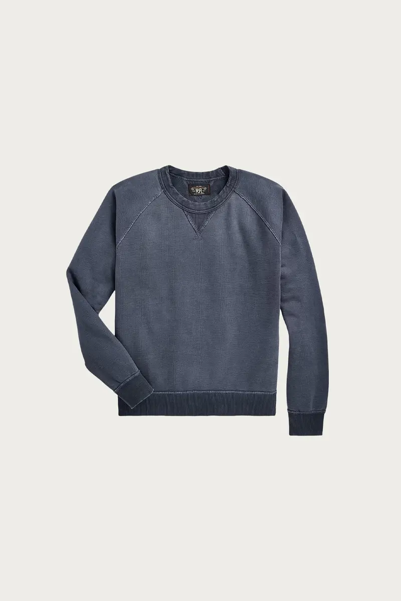 Navy French Terry Crewneck Sweatshirt 1