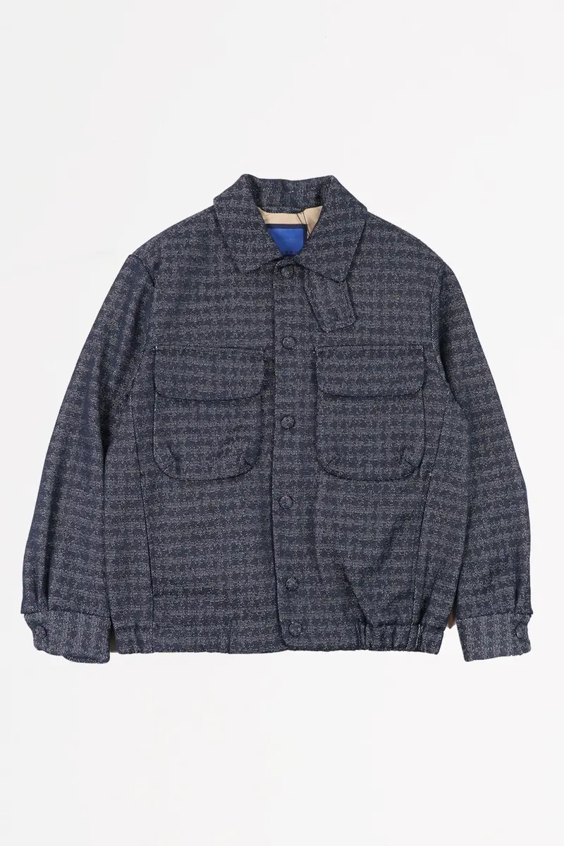 Navy Jacquard Cpo-Style Work Jacket 1