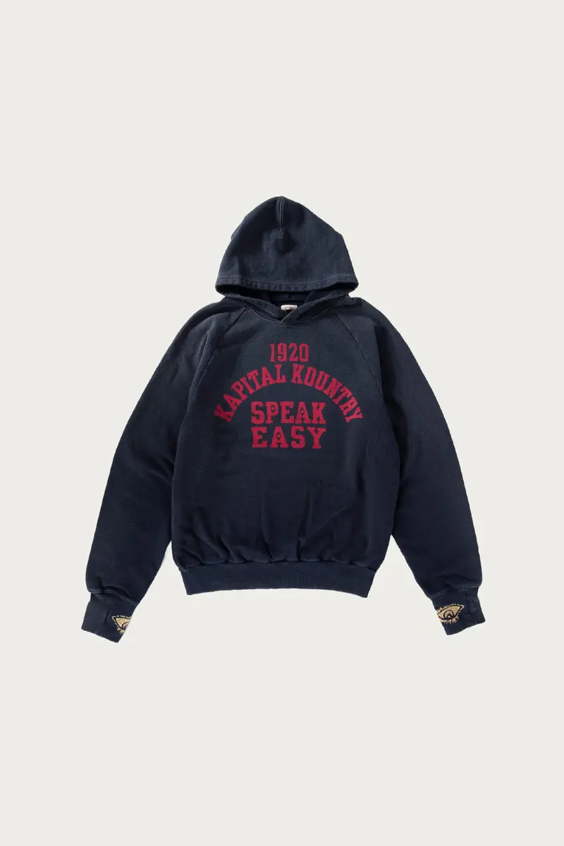 Navy Raglan Sweatshirt Hoodie – Speakeasy College Collection 1