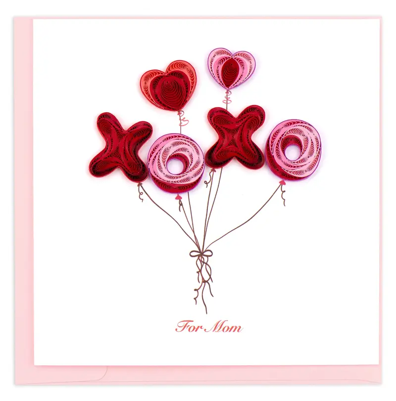 Niquea.D Xoxo Balloon Valentine’S Day Quilled Greeting Card 1